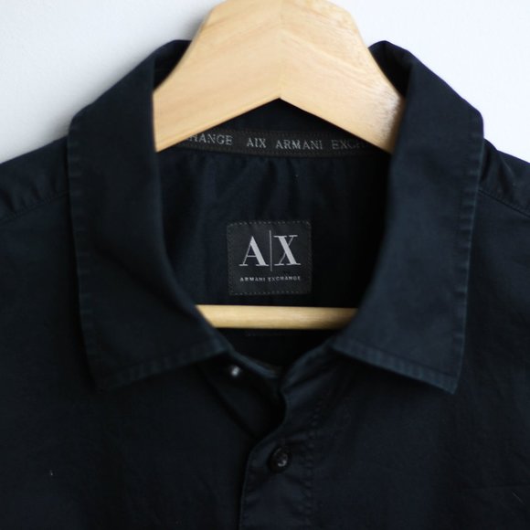 Armani Exchange Black Button Down Dress Shirt - Picture 7 of 8